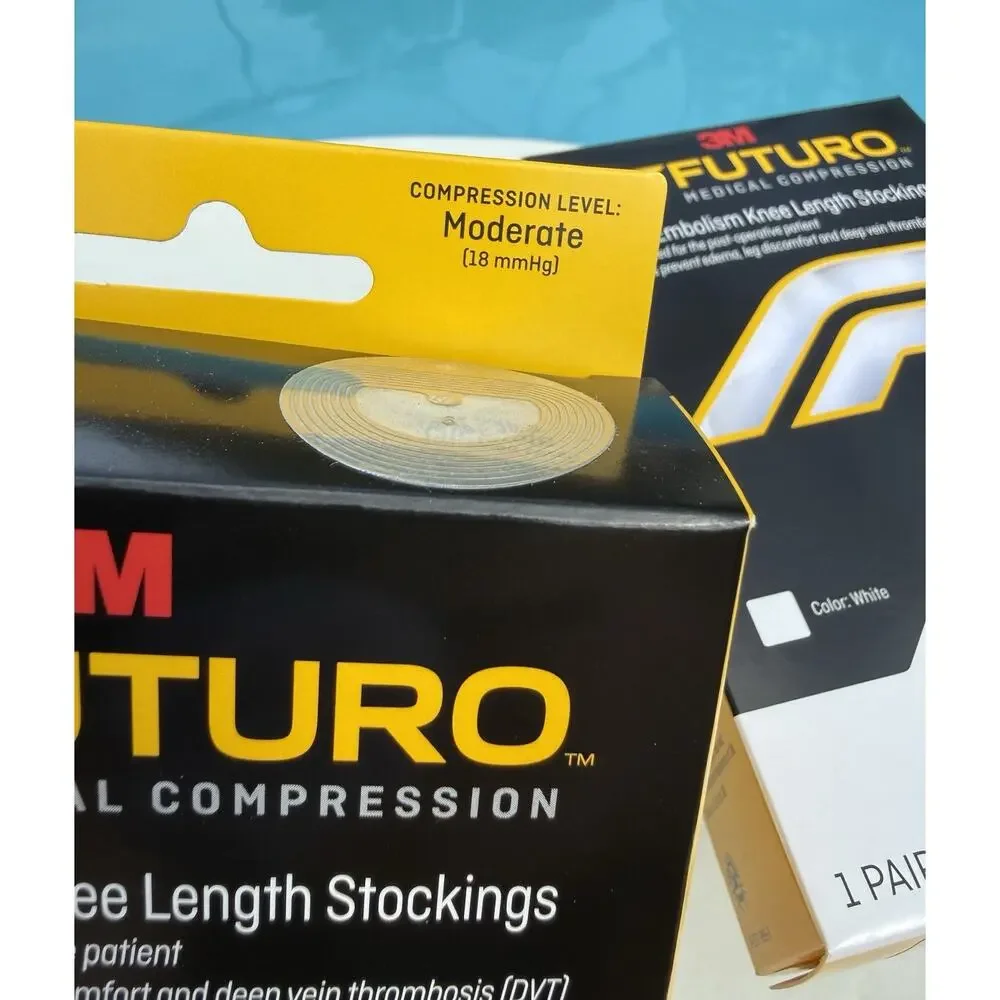 (4)Futuro Knee-Length Moderate Compression Stockings - 18-21 mmHg - XL